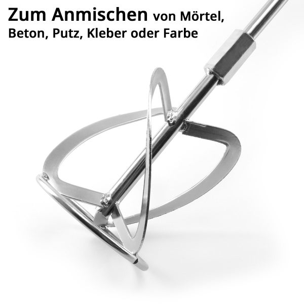 Metallrührkorb zum Anmischen von Mörtel, Beton, Putz, Kleber oder Farbe.