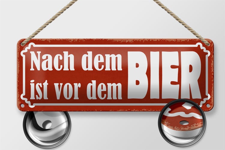Blechschild Spruch 27x10cm nach dem ist vor dem BIER Dekoration