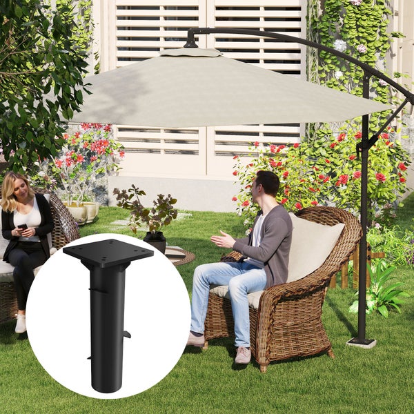 Outsunny Sonnenschirmständer aus Beton, Ampelschirmständer Schirmständer Quadrarisch Schirmhalter, Ständer für Ampelschirm 113/92 mm, Schirmgewicht für Balkon, Terasse, Garten, Dunckelgrau