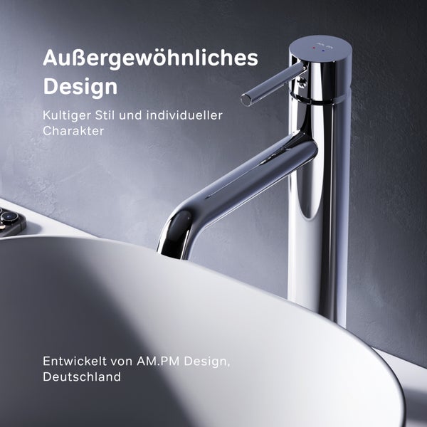 AM.PM Waschtischarmatur für Aufsatzwaschbecken mit Klick-Ablaufgarnitur FPA92200