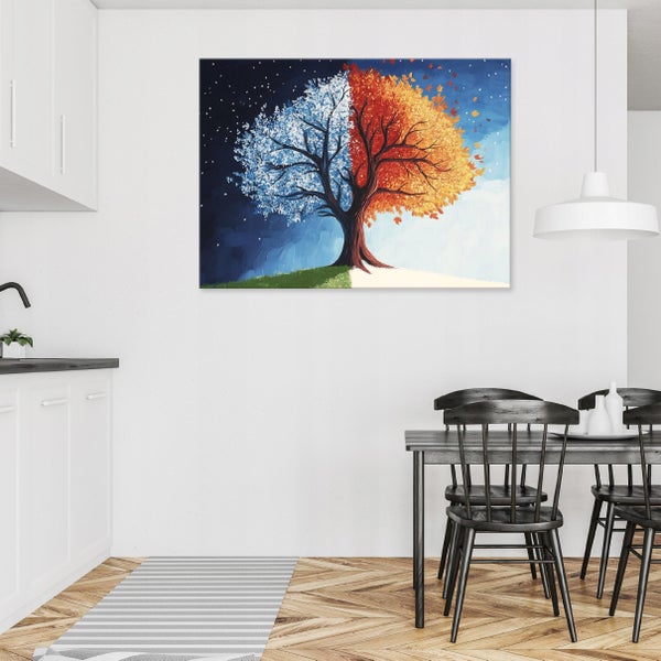 Leinwandbild Abstrakt Baum Wandbild Modern 100x70 cm