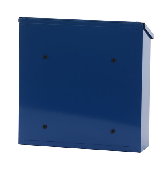 PROREGAL Wandbriefkasten Malagan Mit Zylinderschloss HxBxT 37 x 37 x 11,5 cm Einwurfsöffnung 35,8 x 4 cm Blau