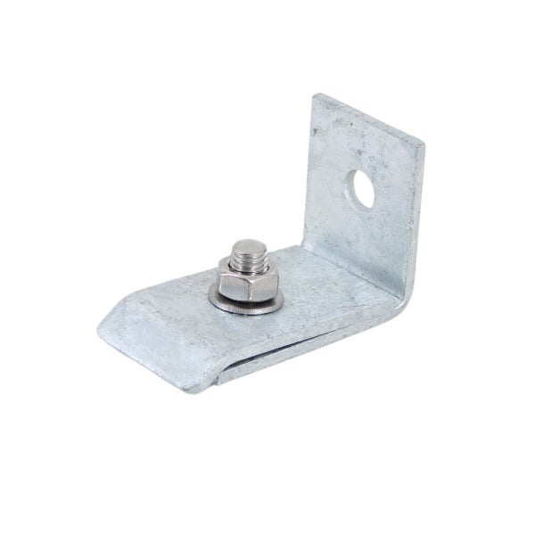 Winkelverbinder aus Metall mit Schraube und Mutter