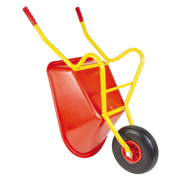 Kinderschubkarre Ravendo BJ 350 – 35 L Mulde, 50 kg Tragkraft, Vollgummirad, geschweißter Rahmen, rot