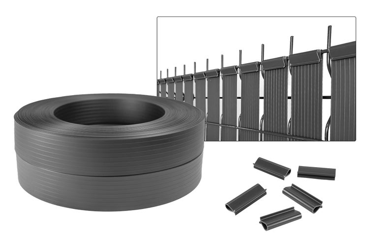 PVC Sichtschutzstreifen 200m BALDO B.46mm Grau