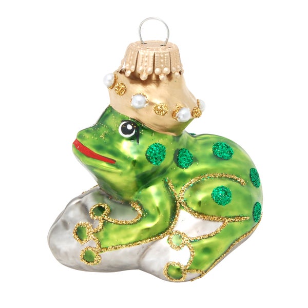Frosch-Weihnachtsbaumschmuck mit Krone