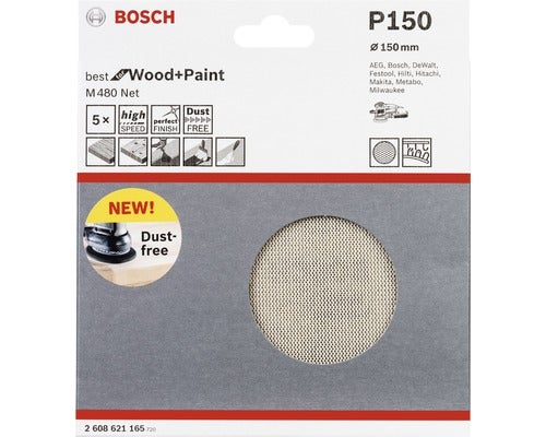 Netzschleifscheibe M480, Ø150mm, K150, 5er-Pack, Best for Wood and Paint