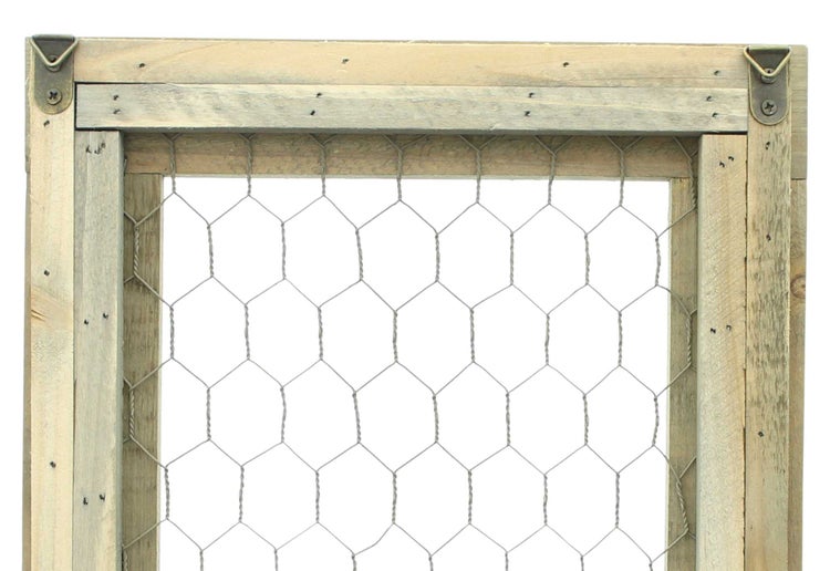 FRANK FLECHTWAREN | Wanddeko Landhaus-Rahmen, HOLZ, METALL, 38 x 29 x 3 cm