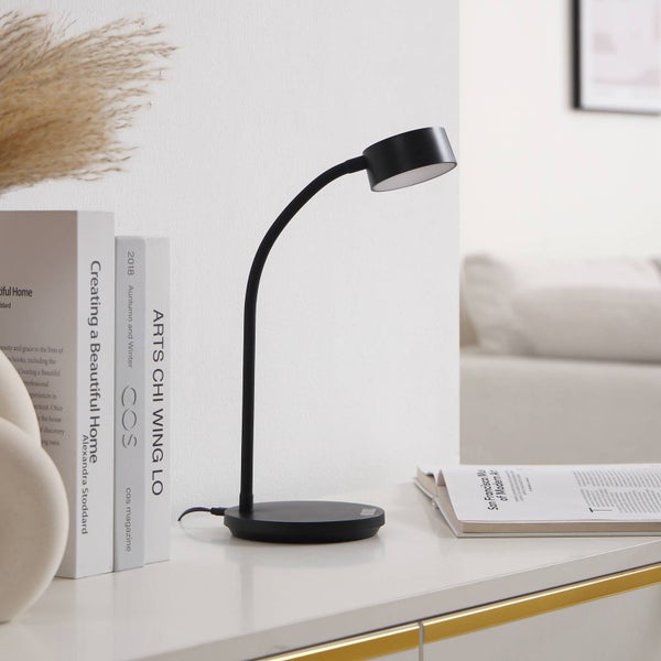 Lindby LED Tischlampe Maori dimmbar (Modern) in Schwarz aus Metall (1 flammig, ) - Tischleuchte Schreibtischlampe Nachttischlampe Arbeitszimmerleuchte