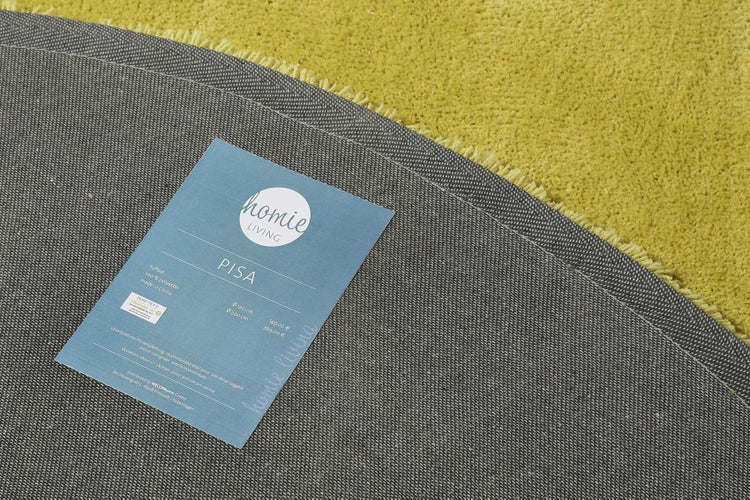 Teppich Rund Senfgelb Hochflor Pisa Homie Living 200 cm rund
