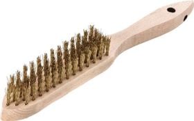 Drahtbürste mit Holzgriff und Messingborsten zum Reinigen von Oberflächen
