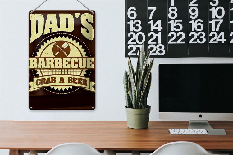 Blechschild Spruch 20x30cm Dad´s barbecue grab a beer