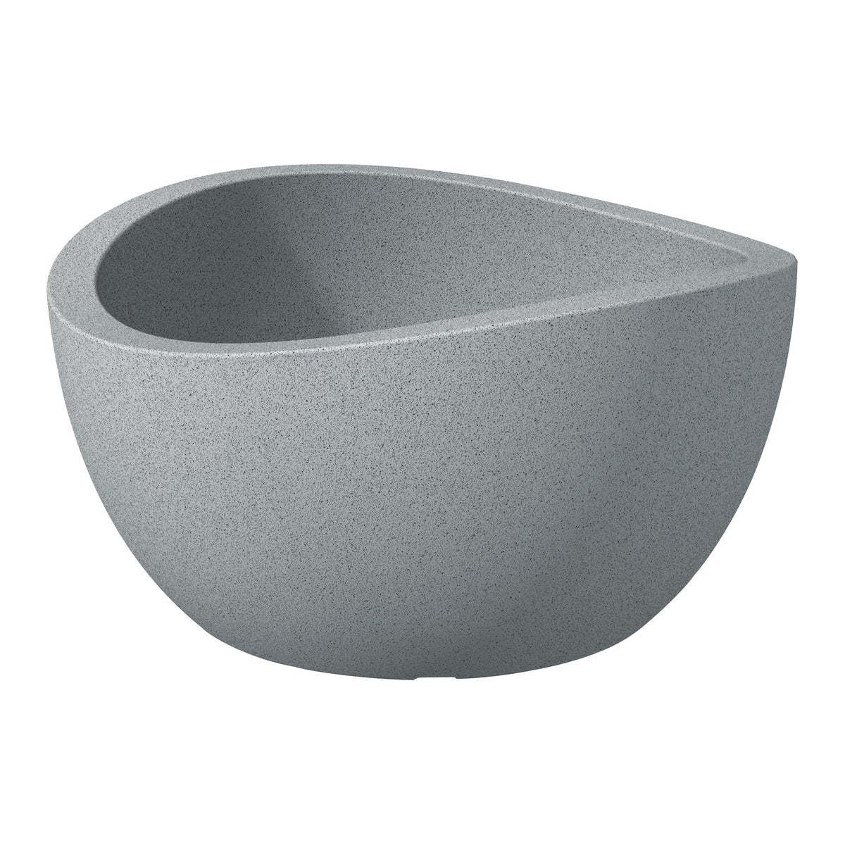 Scheurich Wave Globe Bowl 40, Pflanzschale/Blumentopf/Pflanzkübel, rund,  aus Kunststoff Farbe: Stony Grey, 39,3 cm Durchmesser, 21 cm hoch, 12 l Vol.