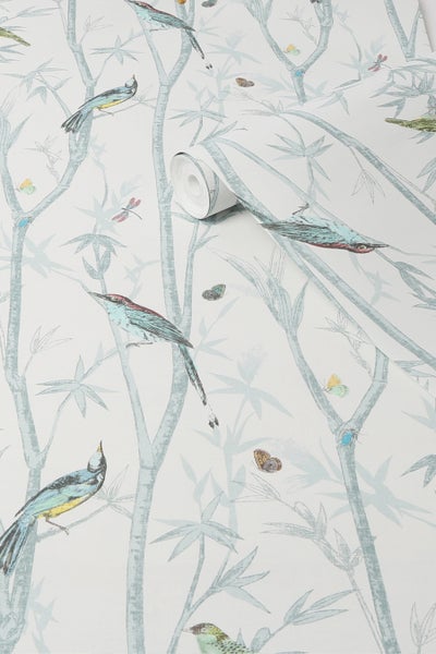 Next Vliesbehang | Chinoiserie Bird Trail - Blau - 10mx52cm