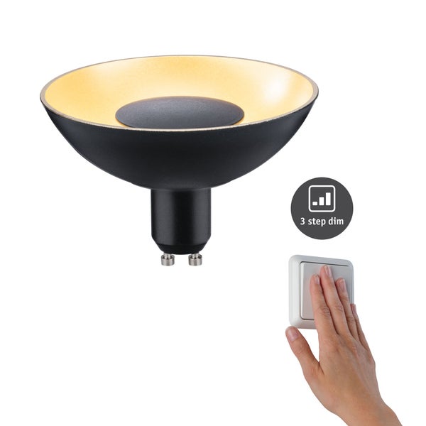 LED Reflektor 3-Step-Dim GU10 230V 170lm 4,9W 1900K dimmbar Schwarz, Gold