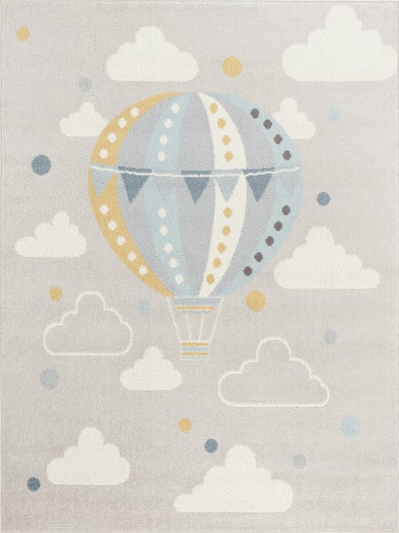 Teppich für Kinder Heißluftballon Wolken - Mehrfarbig/Grau - 120x170cm - MONTY