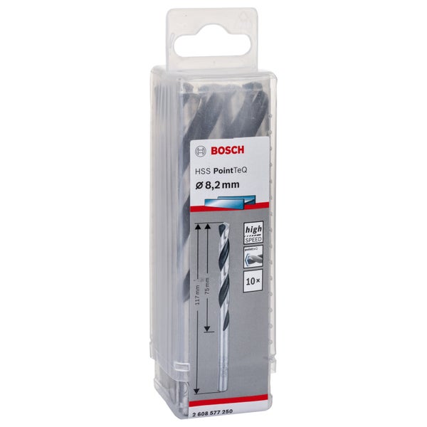 Bosch HSS PointTeQ Bohrer Set, Durchmesser 8,2 Millimeter, 10 Stück