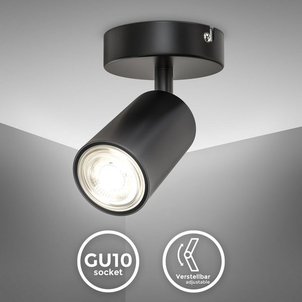 Wandlampe - schwenkbar, GU10 Fassung, max. 9W, schwarz