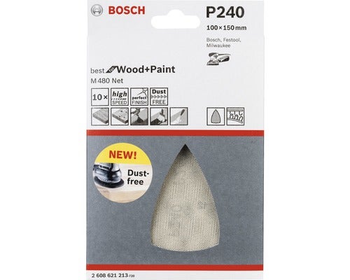 Netzschleifblatt M480 Best for Wood and Paint, 10er-Pack 100x150mm, K240