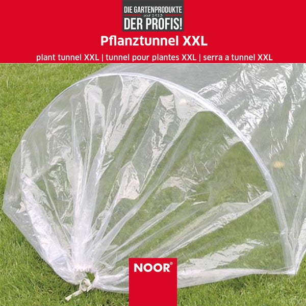 Pflanztunnel XXL - Folientunnel mit Metallbügeln - 330x65x45 cm - ideal für Ihr Frühbeet - transparente, strapazierfähige Folie