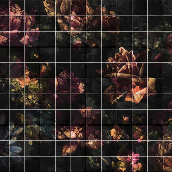 Muster aus quadratischen Fliesen mit Blumenmuster