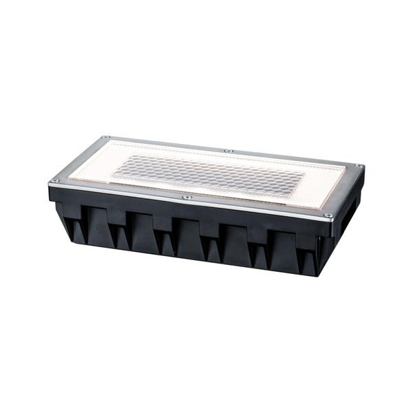 Solar LED Bodeneinbauleuchte Box IP67 2700K 7,5lm Edelstahl, Klar