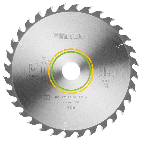 Festool Sägeblatt mit 225 x 2,6 x 30 Millimetern und 32 Zähnen