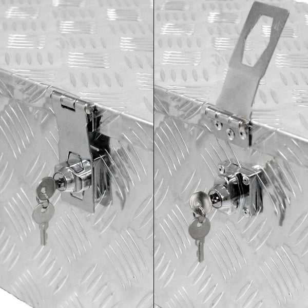 ECD Germany Alu Werkzeugkasten 73 x 24 x 32 cm - abschließbar - Werkzeugkoffer Werkzeugkiste Werkzeugbox Alukiste Kiste Alubox Transportbox Transportkiste Deichselbox Truckbox Box