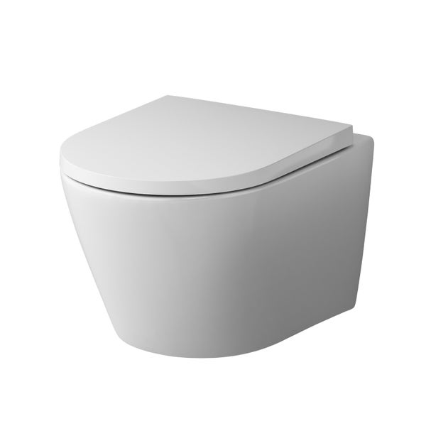 AM.PM Wand-WC  Tiefspüler ohne Spülrand weiß glänzend mit WC-Sitz CNA1700SC Flash