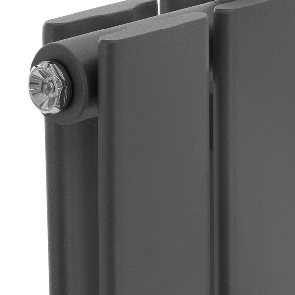 ML-Design Paneelheizkörper Doppellagig 1800x300mm Anthrazit Mittelanschluss Bodenanschlussgarnitur Durchgangsform Multiblock Thermostat Badheizkörper Vertikal Designheizkörper Flachheizkörper Heizung