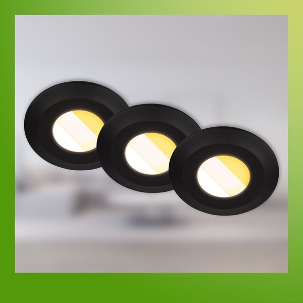 3er Set LED Bad Einbaustrahler LED Einbauleuchten Bad Spots CTS dimmbar Ra90
