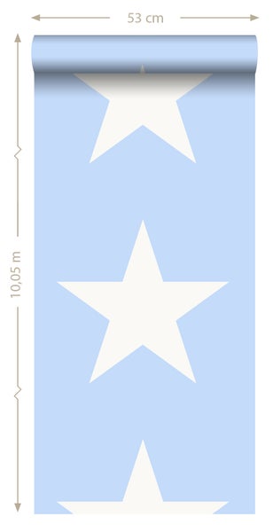 Tapetenrolle mit Sternenmuster, 53 cm breit und 10,05 m lang