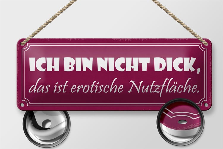 Blechschild Spruch 27x10cm nicht dick erotische Nutzfläche Dekoration