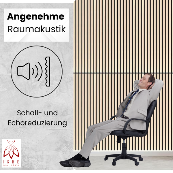 Akustikpaneele 3D Lamellen MDF mit Filz 1040x520x15mm – 2 Stück (1,08m²) | Schallabsorbierend & dekorativ | Holzoptik Wandverkleidung (11001D)
