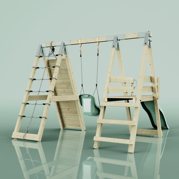 Nahaufnahme einer blühenden Echter Klebsame Pflanze mit Blättern