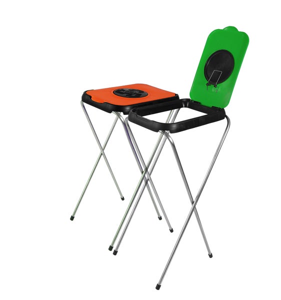 2x Müllsackständer SwingFix ORANGE GRÜN 120L Blauer Gelber Sack Einer Mülleimer Müllbeutelständer Müllsackhalter 120L