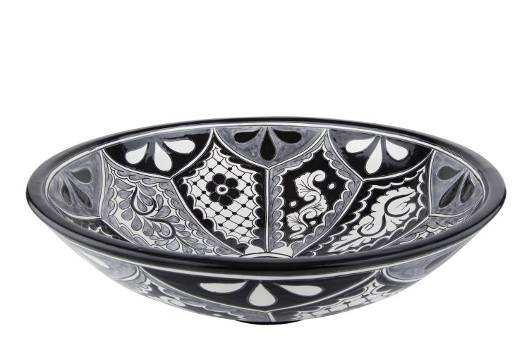 Waschbecken aus Keramik mit Muster