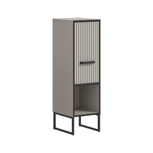 Bagno Badschrank 1 Tür 1 Fach hellgrau, cremefarben. 30 X 32 X 101 cm