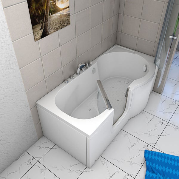 Seniorendusche und Sitzwanne mit Tür S12D-TH-AIR-L 170x85cm