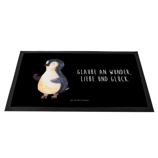 Mr. & Mrs. Panda 40 x 60 cm Fußmatte Pinguin Marienkäfer - Schwarz