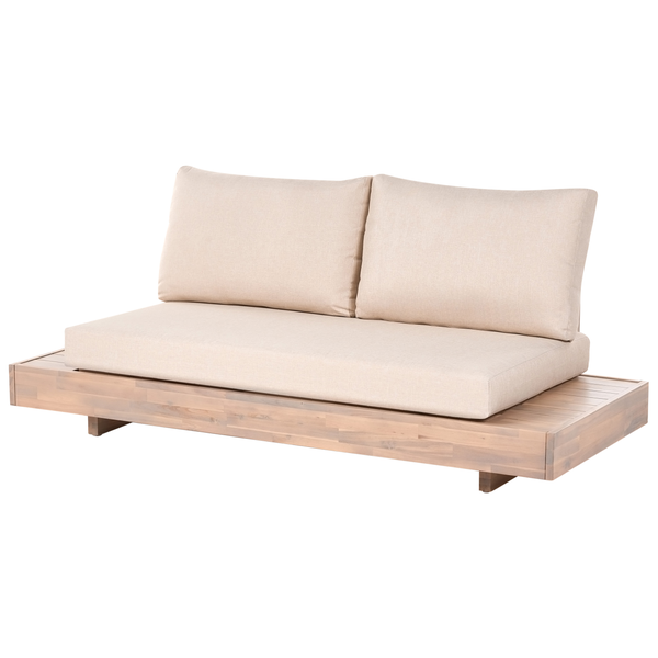 Gartensofa mit Holzgestell und Sitzpolstern für den Außenbereich