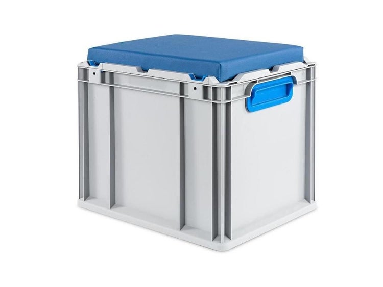 PROREGAL SparSet 4 x Eurobox NextGen Seat Box Blau HxBxT 36,5 x 30 x 40 cm 30 Liter Griffe Geschlossen Eurobehälter Sitzbox Transportbox