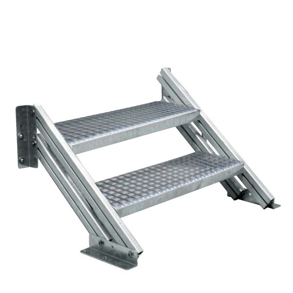 Zweistufige Metalltreppe für den Außenbereich