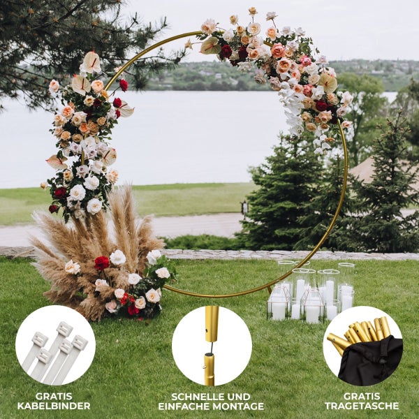 Hochzeit Ballonbogen Gold 200cm