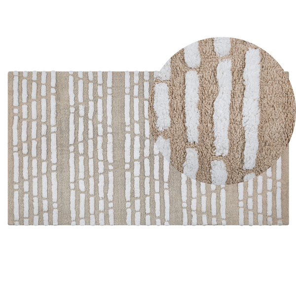 Teppich AHIRLI Beige 120 x 180 cm Baumwolle