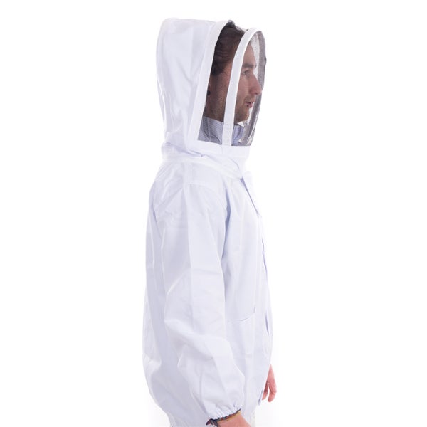 IMKER SCHUTZJACKE mit Schleier| Baumwolle/Polyester, Größe XL | praktische Imkerjacke, Schutzhemd, Imkerausrüstung, Imkerschutz