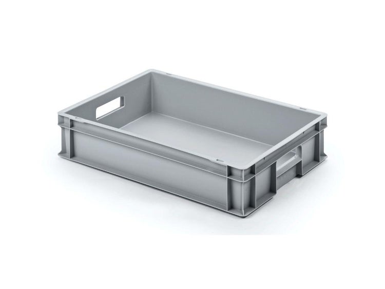 PROREGAL Eurobehälter mit Offenem Griff HxBxT 12 x 40 x 60 cm 21 Liter Grau Eurobox Transportbox