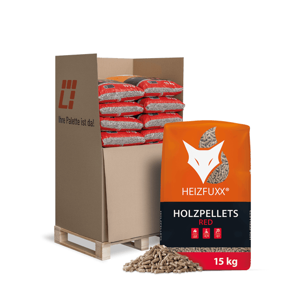 Heizfuxx Holzpellets Red 15kg x 20 Sack 300kg Palette Hartholzpellets Buchenpellets