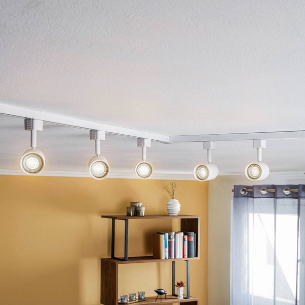 PRIOS Stromschienenleuchte Jorell (Modern) in Weiß aus Aluminium (5 flammig, GU10) - 1-Phasen Stromschiene Stromschienenstrahler Wohnzimmerleuchte