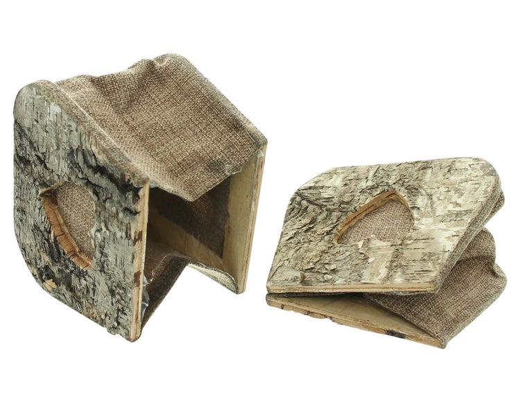 FRANK FLECHTWAREN | Pflanztasche Birkenherz, 2er Set, BIRKE, TEXTIL, FOLIE, 14 x 11 x 11 cm